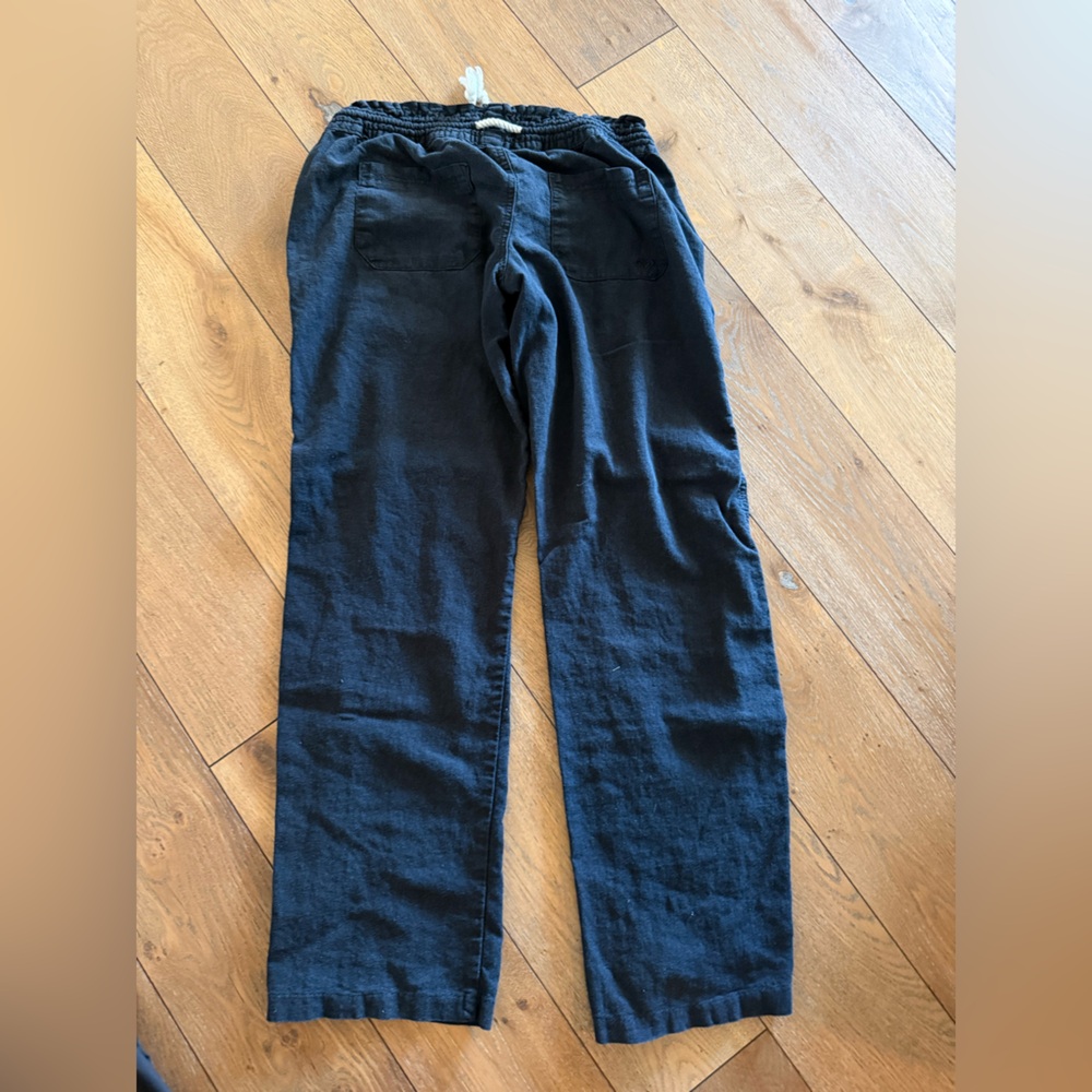 Roxy Women's Black Linen  Drawstring Pants - Picture 4 of 4